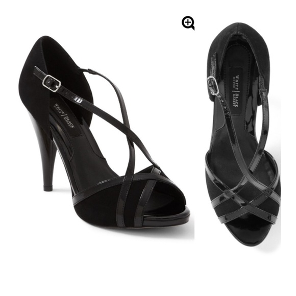 𝅺WHITE HOUSE BLACK MARKET D’Orsay Suede/Patent Heel - Picture 1 of 16
